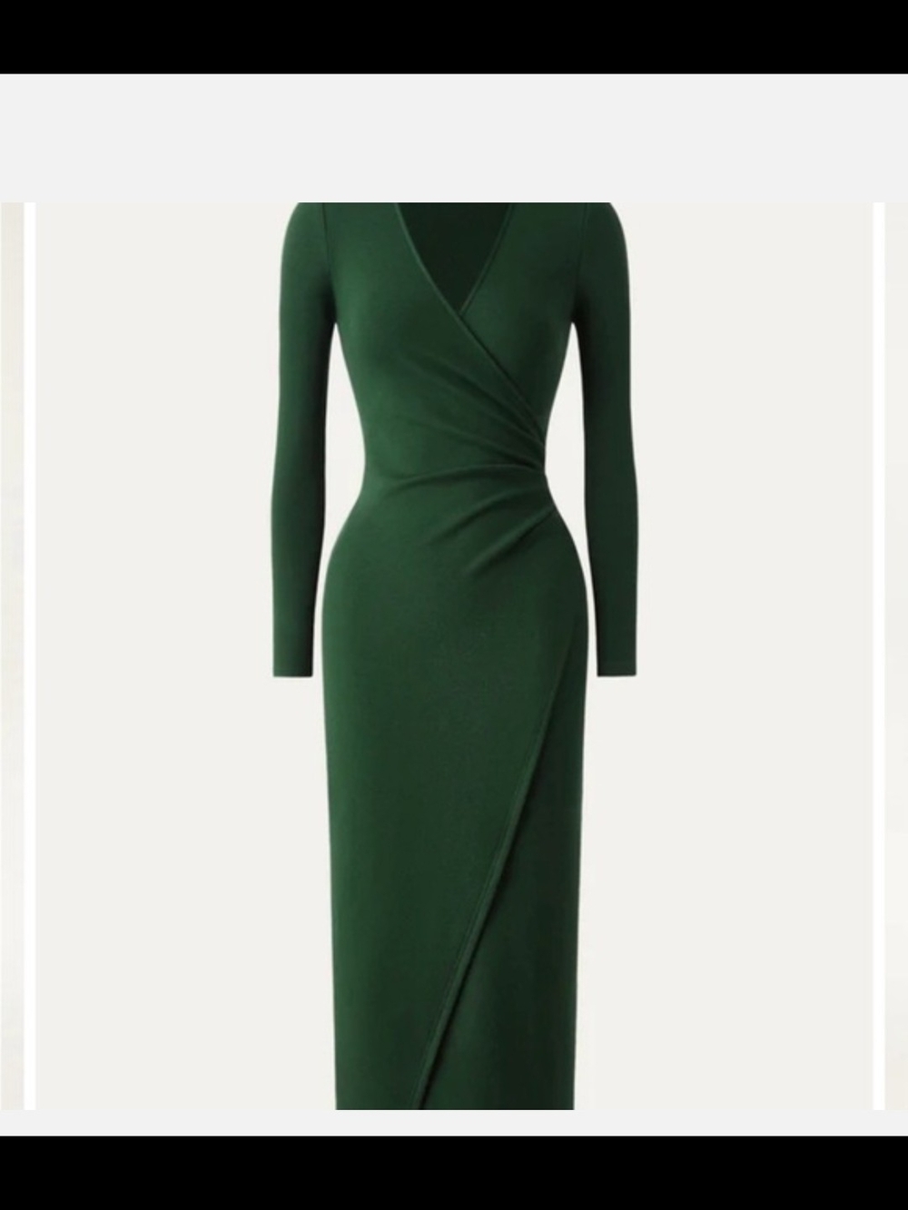 NWT OGL Forest Green Wrap Midi Dress- V- neck Women's Size S - Picture 3 of 11